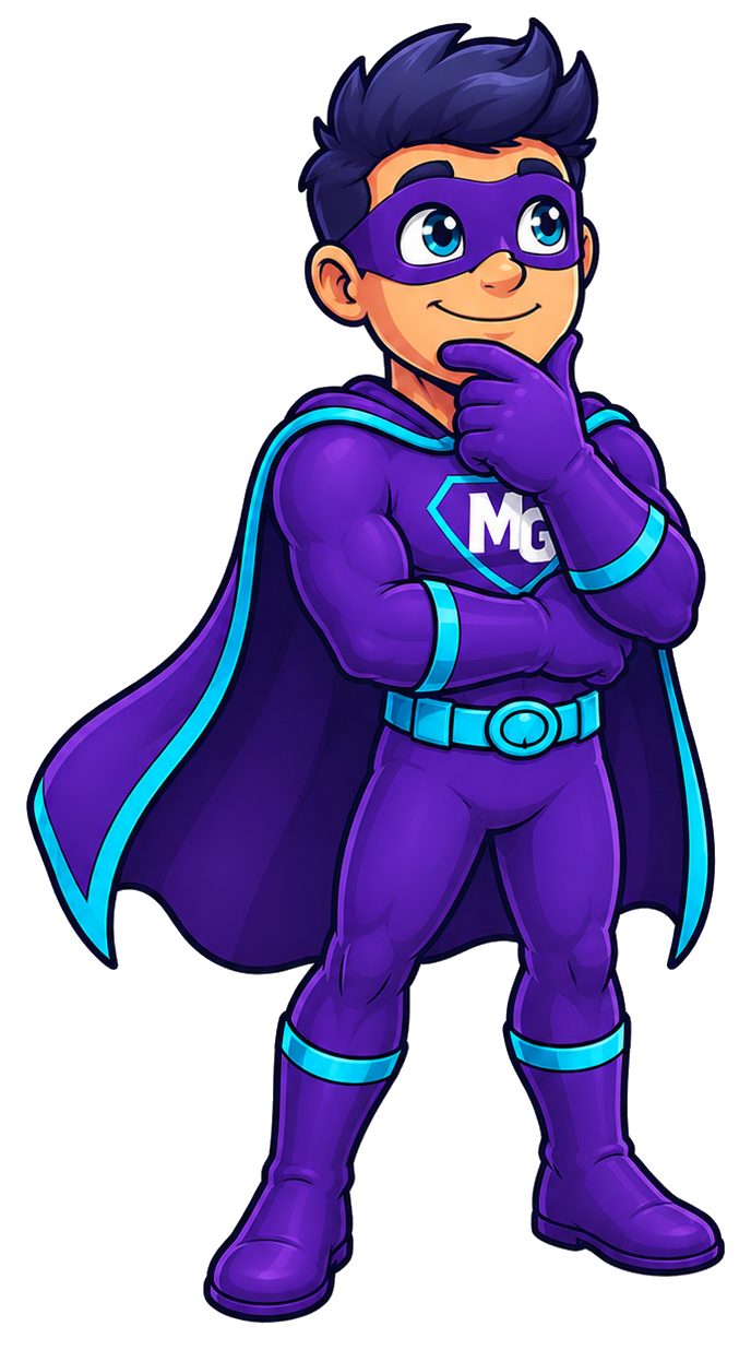 MightyGroup superhero thinking about strategy
