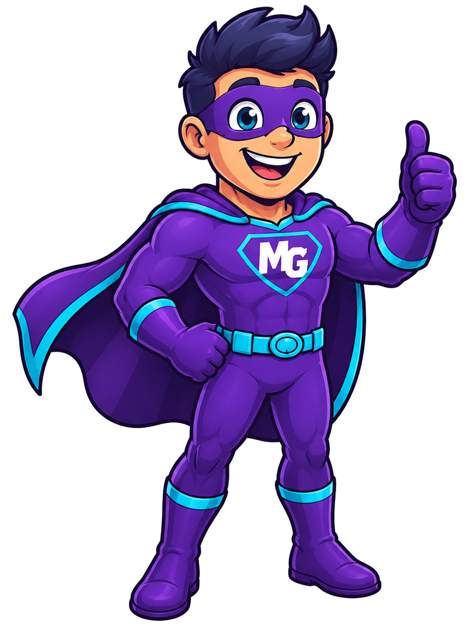 MightyGroup superhero giving a thumbs up